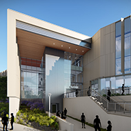 Artist's rendering of multi-story new building