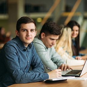 student sitting down 