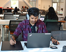 Student on laptop