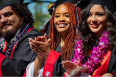 Students clapping at graduation