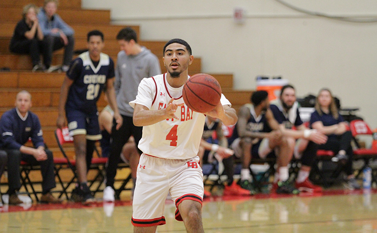 Basketball player passes the ball