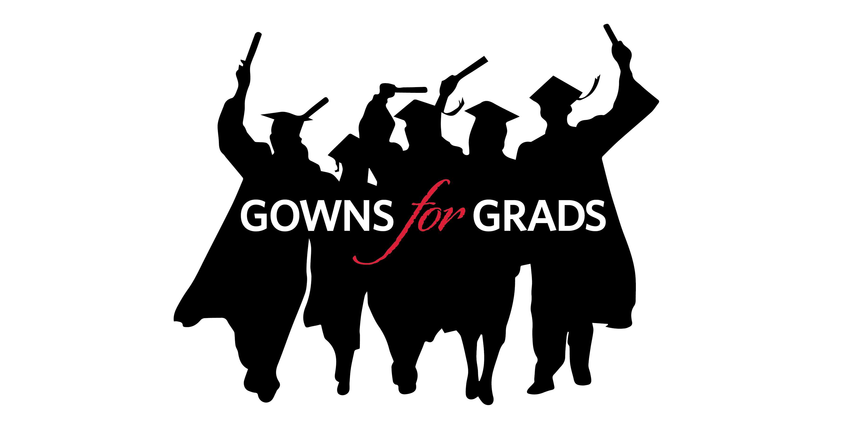 Logo of Gowns for Grads with silhouettes of graduates