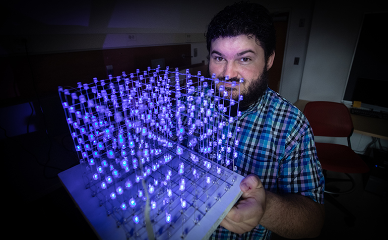 student experimenting 