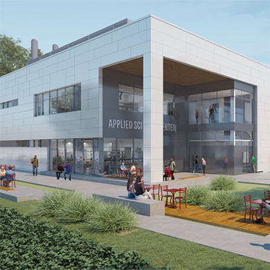  Artist's rendering of two-story science building