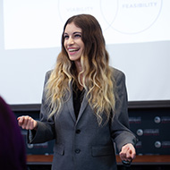 Woman giving a business presentation