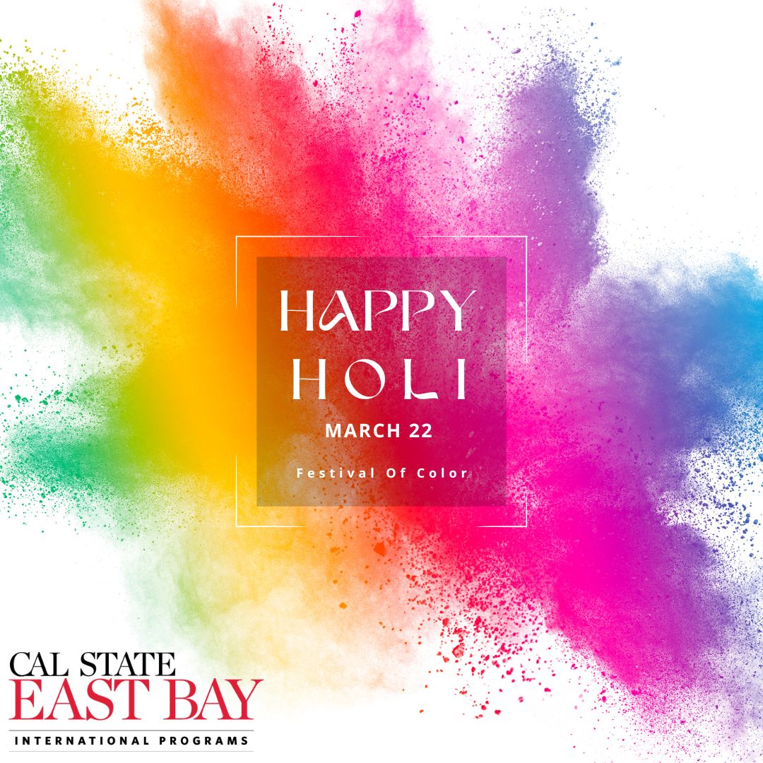 colorful powders with text "Happy Holi"