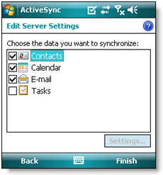 select what you want to sync