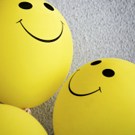 A smile face on a ballon
