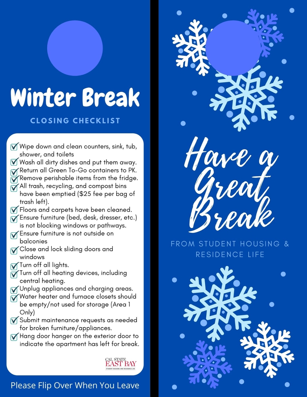 Winter Break Door Hanger