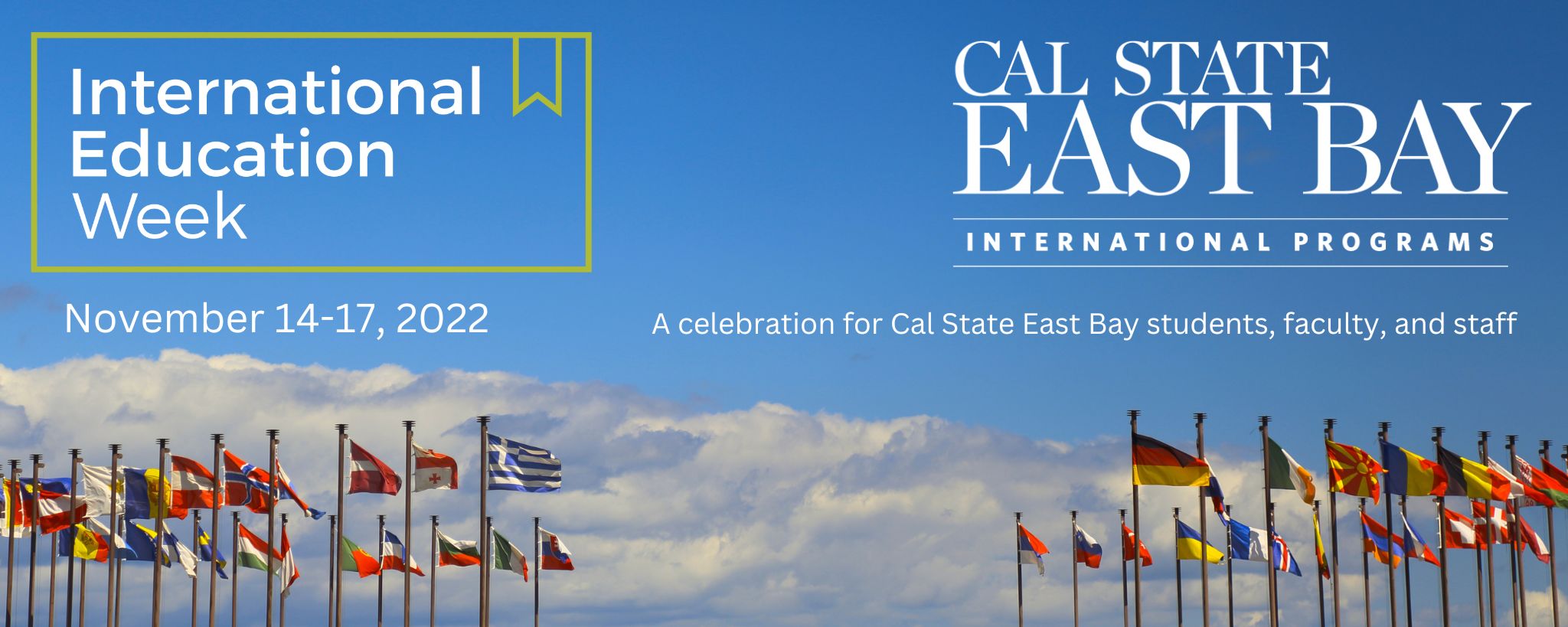 IEW logo with flags