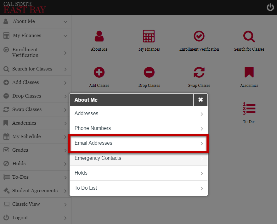 email addresses highlighted