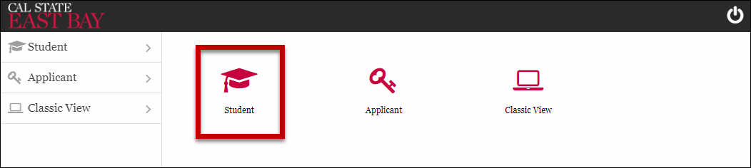 student icon highlighted