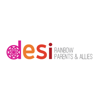 Desi Rainbow Parents & Allies Logo Sq W