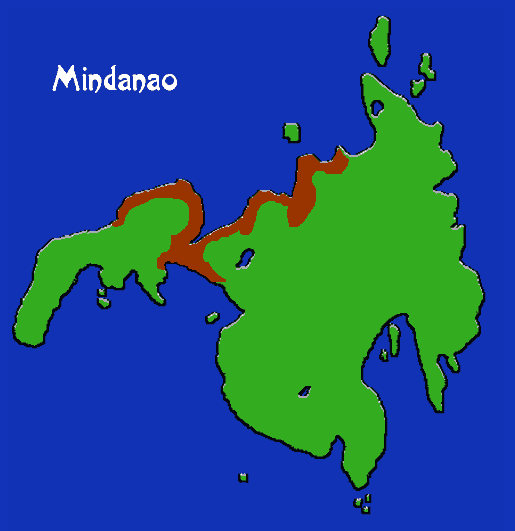 Cebuano map on Mindanao island