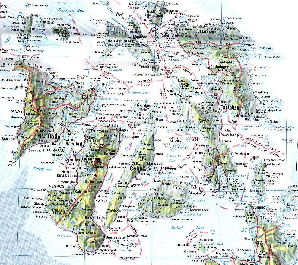map of Visayan islands