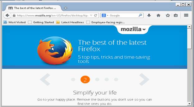 Firefox Browser opened