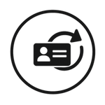 User profile refresh icon in a minimalist design.