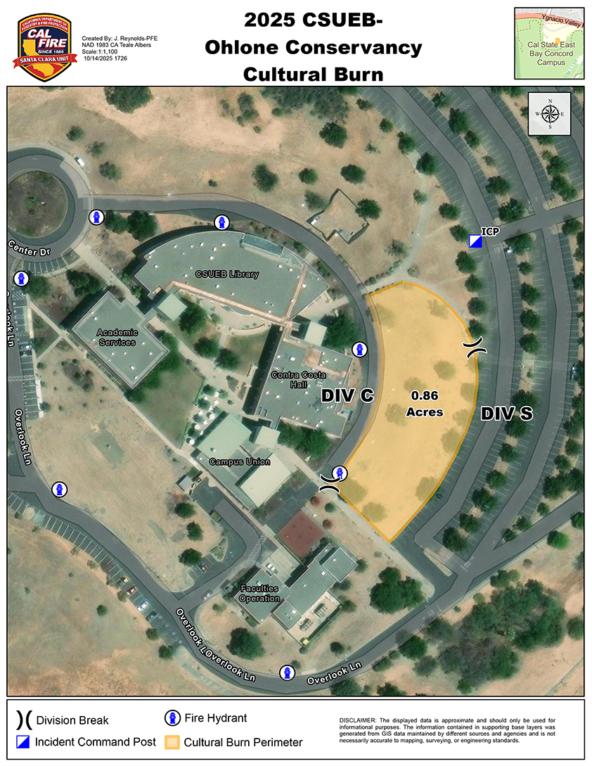 Map of Concord Center and cultural burn perimeter. 