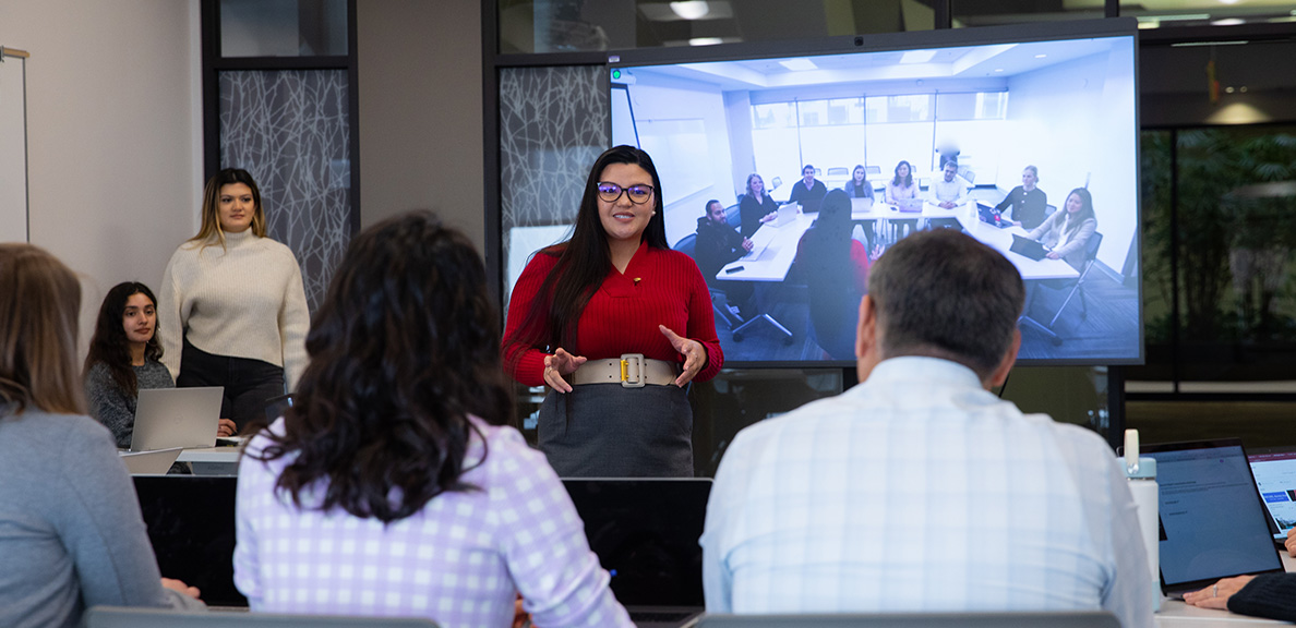 MBA students giving a presentation