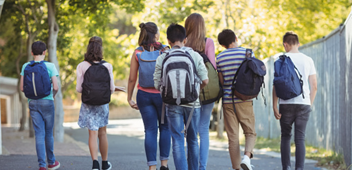 Adolescents walking