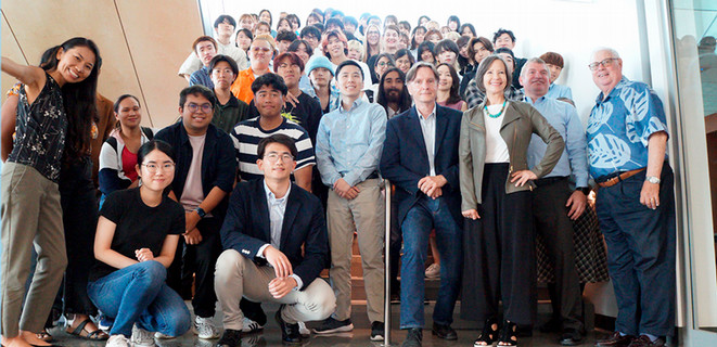 Chuo university students and President Cathy Sandeen at Cal State East Bay 