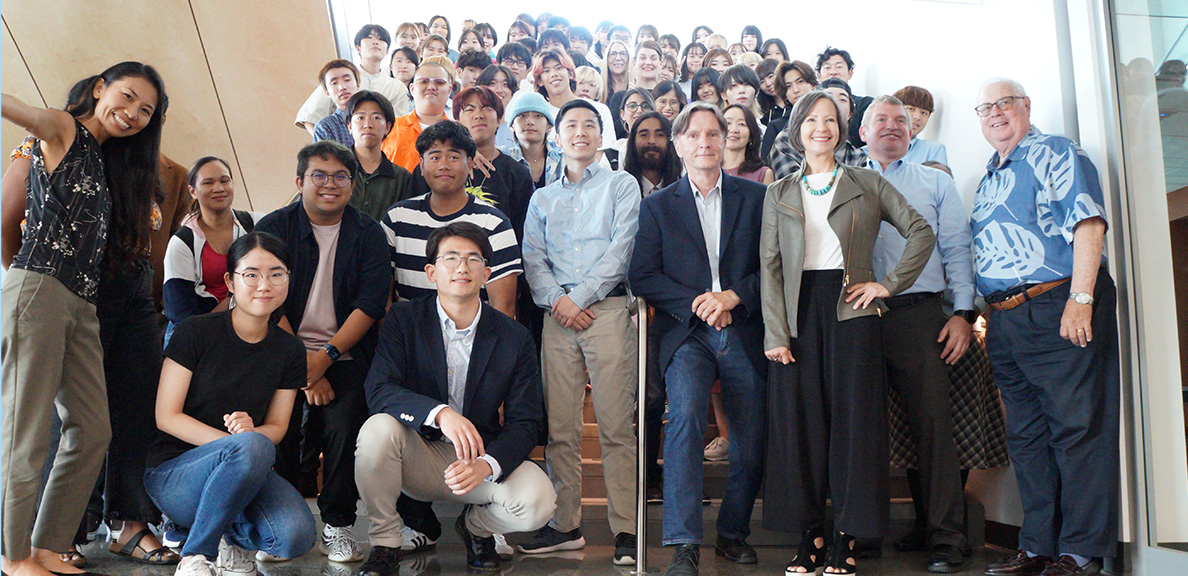 Chuo university students and President Cathy Sandeen at Cal State East Bay