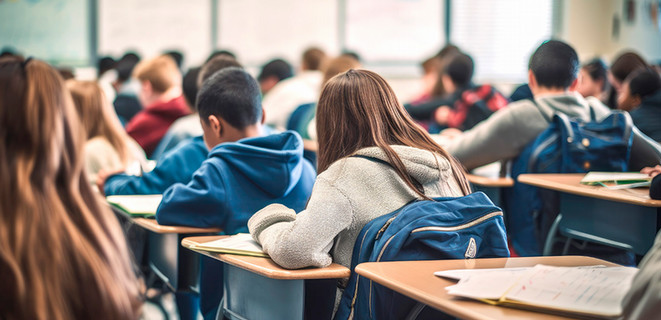 Stock image of children in a classroom