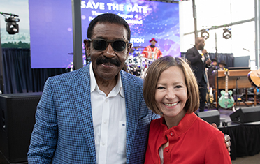 Keith Carson and Cathy Sandeen at event