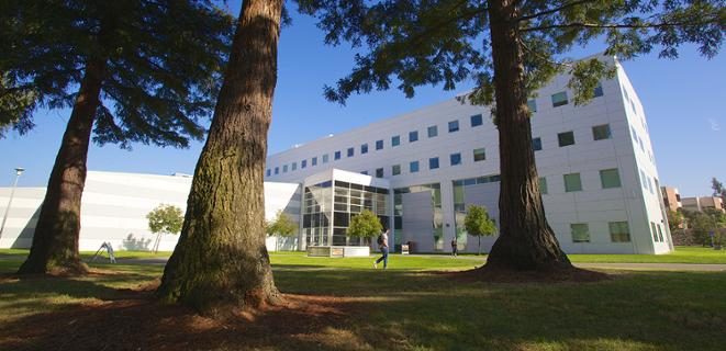 Valley Business building at night