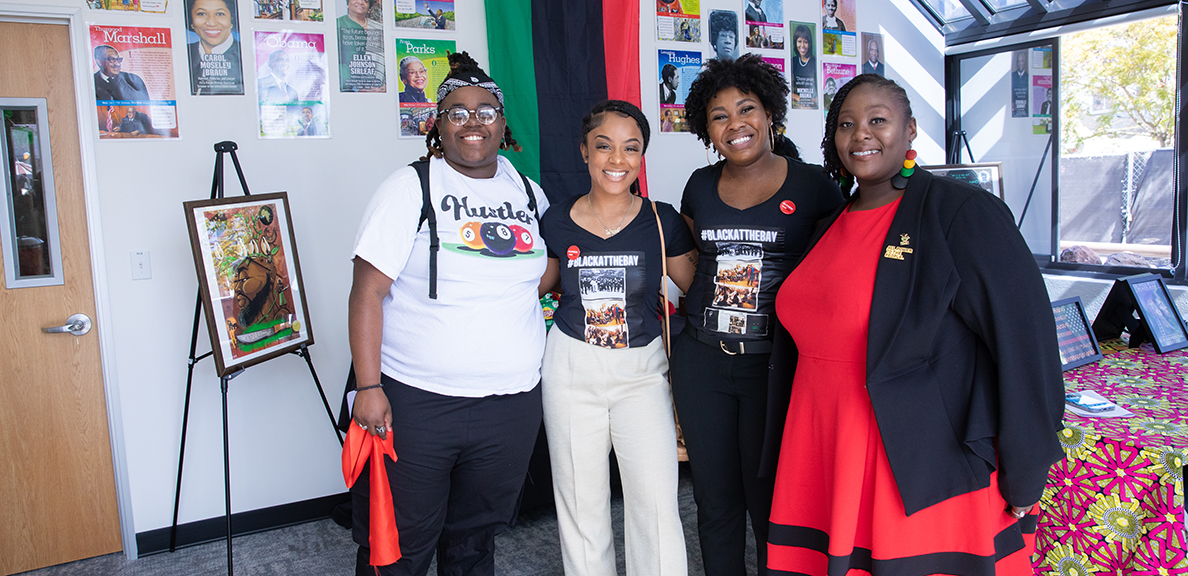Four women at the Black Student Success Center opening