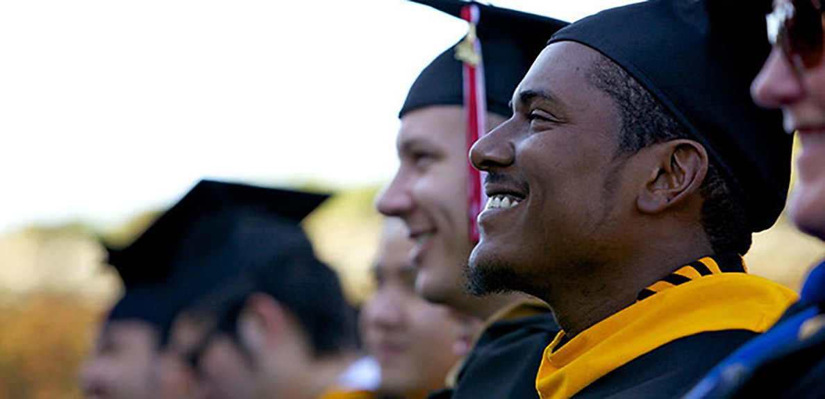 Grad student smiling