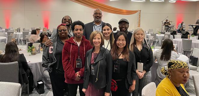 Cal State East Bay delegates pose at Juneteenth event