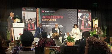 The stage at the Juneteenth Symposium