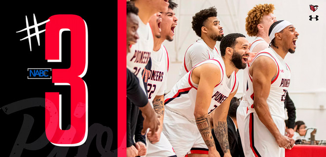 Men's Basketball players cheering