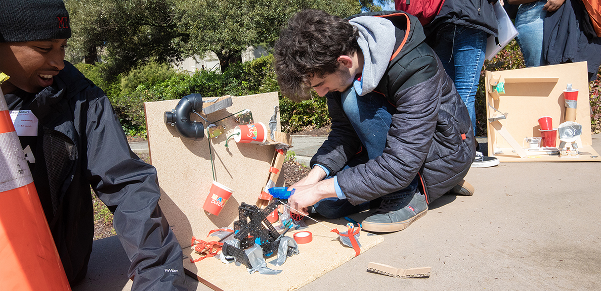 Student works on STEM project