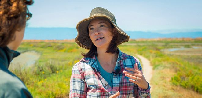 Patty Oikawa at Hayward shoreline
