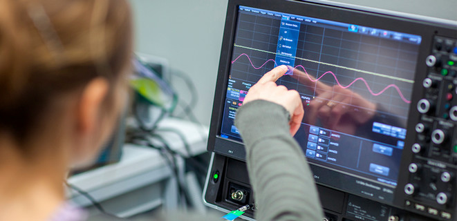 Scientist in a quantum optics lab