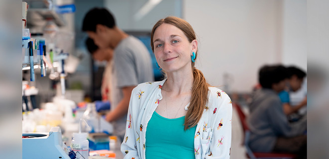 Katrina McCollough in a laboratory