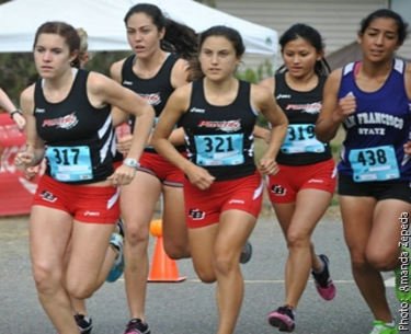 CSUEB women's track team at a meet.