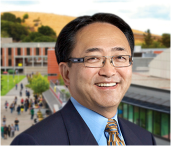 Head shot of Cal State East Bay President Leroy Morishita.