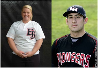 Sara Holdridge and David Castillo, CSUEB ball players.