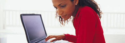 woman using laptop