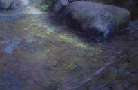 "Clear Creek," an oil on hardboard created in August 2011, is one of the pieces in the show