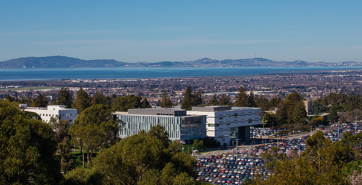 Aerial view of Cal State East Bay campus
