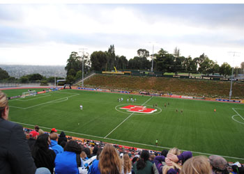 crowd of more than 3,500 fans watching the FC Gold Pride