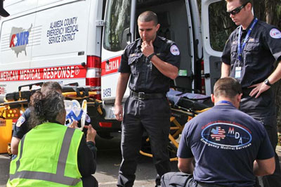 Alameda County paramedics participating in an Urban Shield exercise.