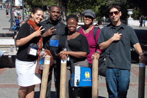 Cal State East Bay's McNair Scholars for 2012 are (l-r): Nyala Bremner-Nyah-Wright, Peter Osivwemu, Ashley Griffin, Tiffany Robinson and Matthew Fernandez.