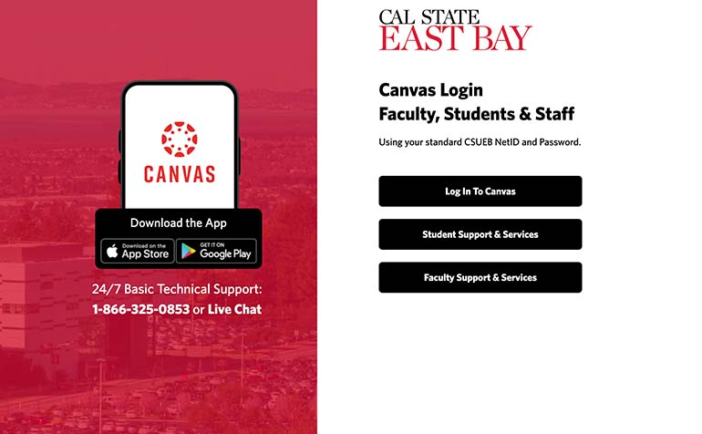 button for Canvas login page