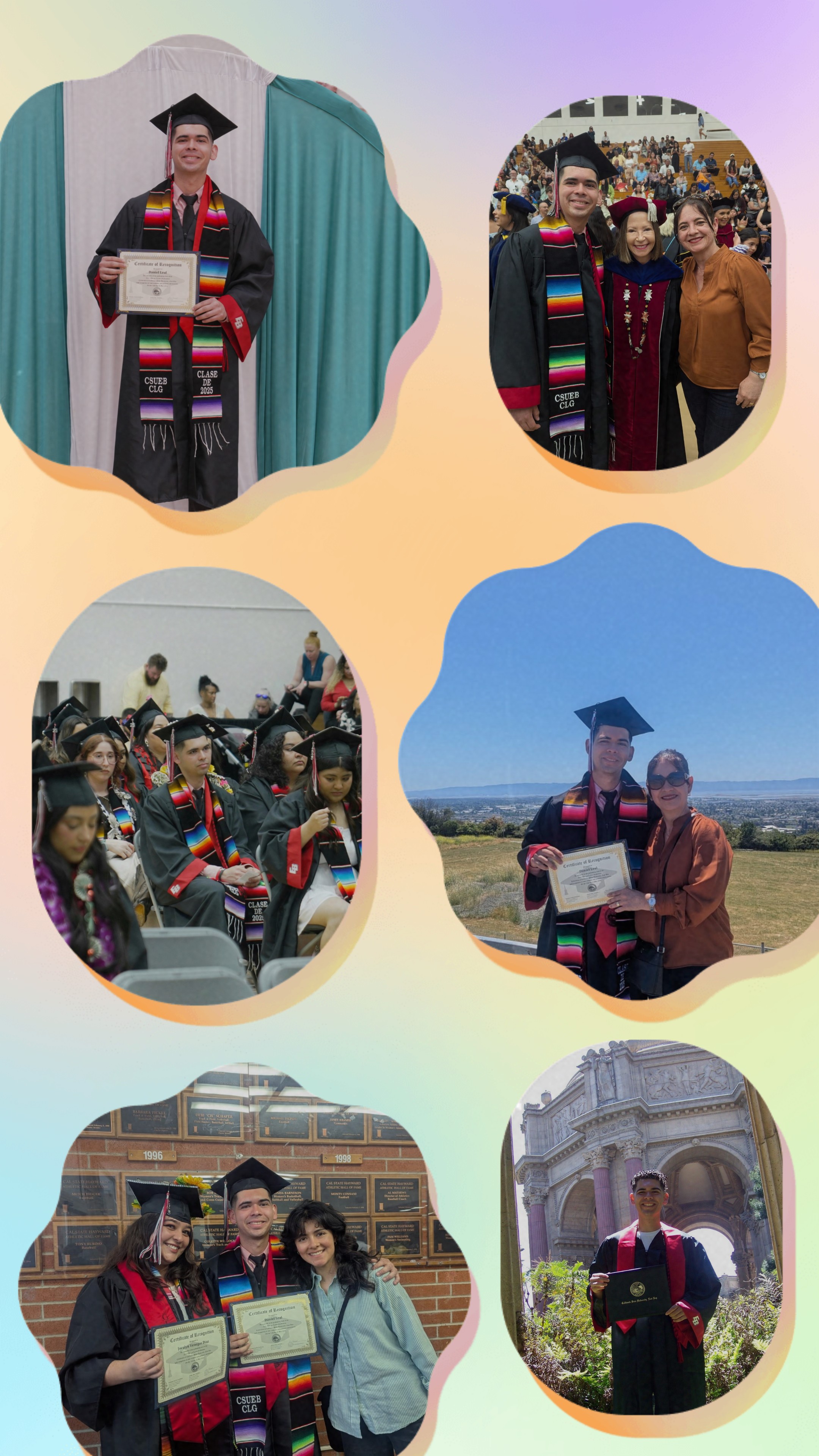 Collage of Student w/ Family