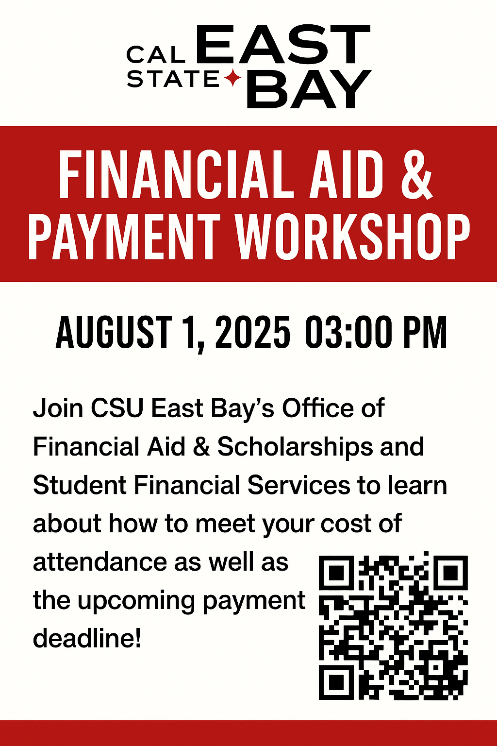 Financial aid workshop flyer
